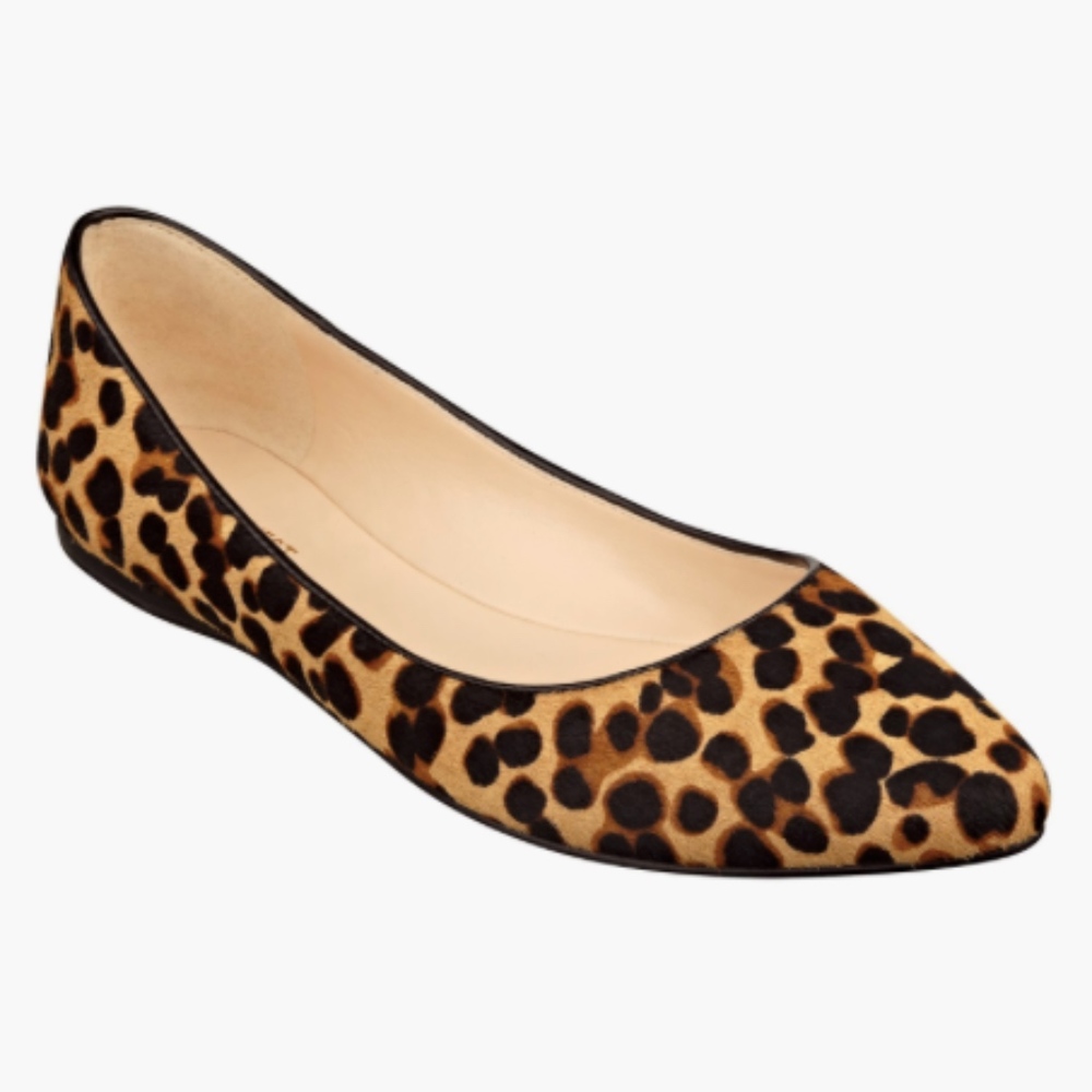 Nine West Leopard Calfhair Flats, size 8